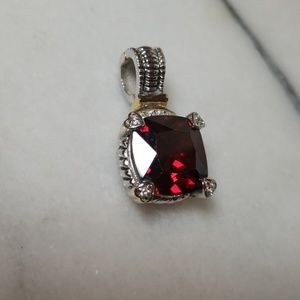 Red gemstone, vintage inspired pendant